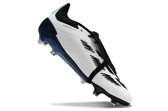 Adidas White Blue Low-Cut Lace-Up Boot Molded Conical Studs Firm-Ground Soccer Shoes 2