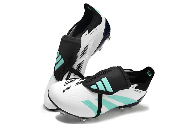 Adidas White Blue Low-Cut Lace-Up Boot Molded Conical Studs Firm-Ground Soccer Shoes 3