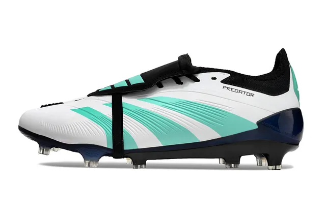 Adidas White Blue Low-Cut Lace-Up Boot Molded Conical Studs Firm-Ground Soccer Shoes 4