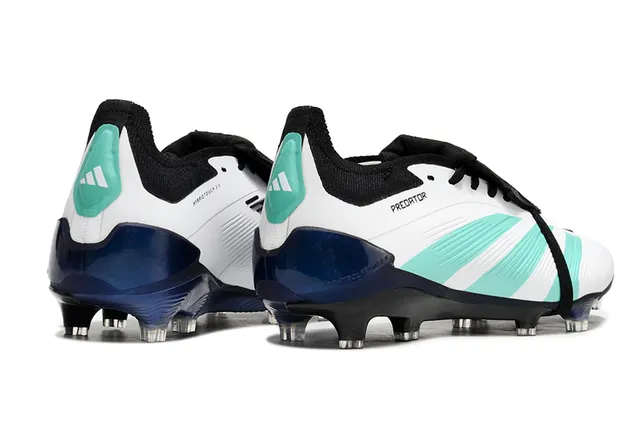 Adidas White Blue Low-Cut Lace-Up Boot Molded Conical Studs Firm-Ground Soccer Shoes 5