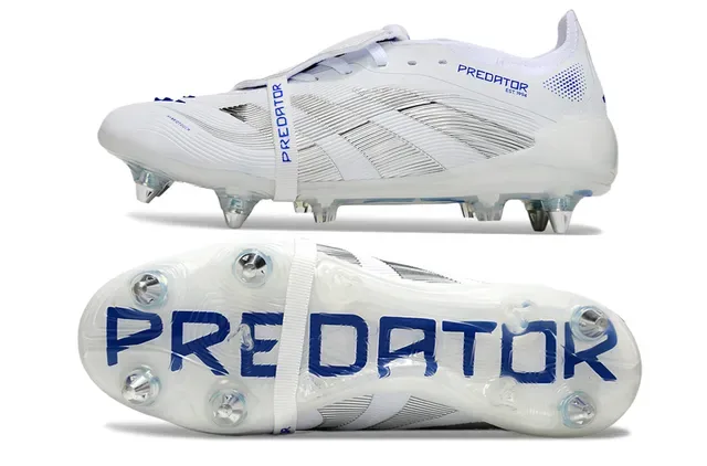 Adidas Brancos e Azuis Sapatos de Futebol con Upper Sintético e Acentos de Marca para Firm Ground 6