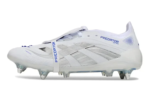 Adidas Brancos e Azuis Sapatos de Futebol con Upper Sintético e Acentos de Marca para Firm Ground 7