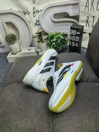 Adidas White Multicolor Low-Top Performance-Inspired Running Shoes 6