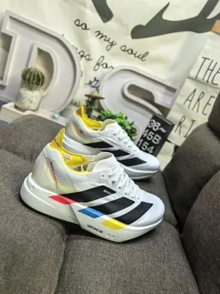 Adidas White Multicolor Low-Top Performance-Inspired Running Shoes 9