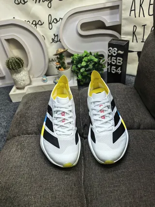 Adidas White Multicolor Low-Top Performance-Inspired Running Shoes 10
