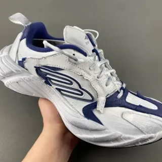 Adidas أبيض بحري منحوت كعب وسط طبقات نايلون/صناعي تراكبات أحذية رياضية كيونكي