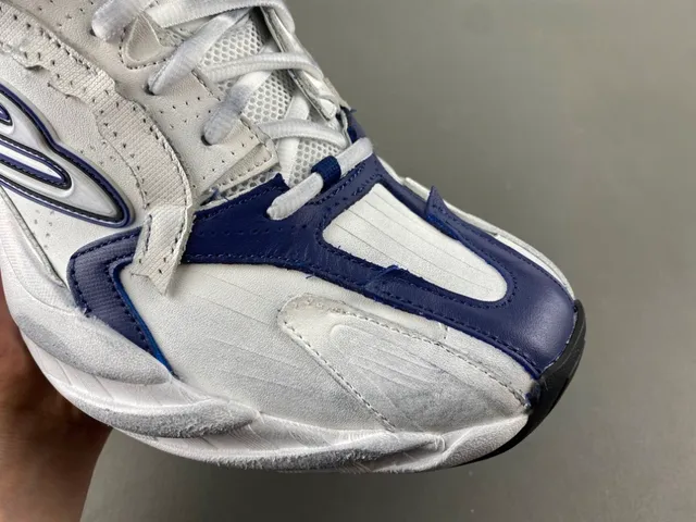 Adidas White Navy Sculpted Midsole Layered Nylon/synthetic Overlays Chunky Sneakers 2