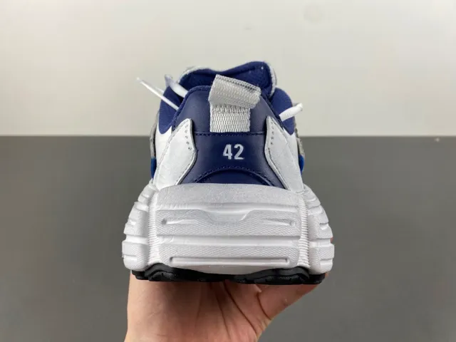 Adidas White Navy Sculpted Midsole Layered Nylon/synthetic Overlays Chunky Sneakers 4