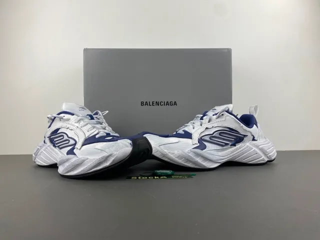 Adidas White Navy Sculpted Midsole Layered Nylon/synthetic Overlays Chunky Sneakers 13