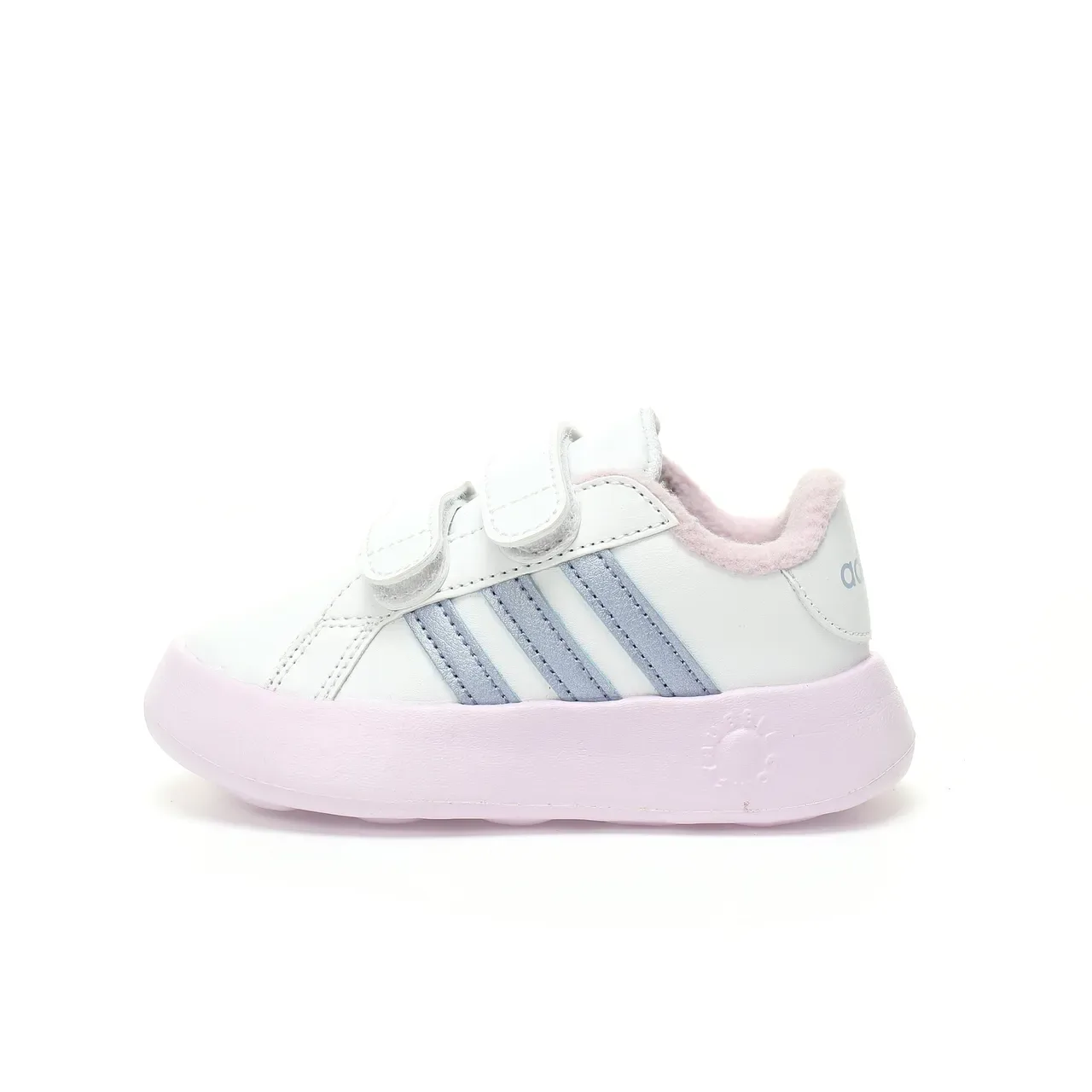 Adidas White Orange Velcro Strap Closure Three-Stripe Side Panel Lifestyle Sneakers 2