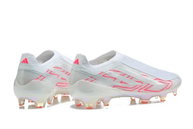 Adidas Blanc Rouge Translucide Iridescent Semelle Synthétique Supérieure Terrain Firme Chaussures de Football 2