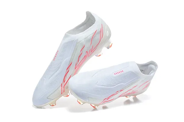 Adidas Blanc Rouge Translucide Iridescent Semelle Synthétique Supérieure Terrain Firme Chaussures de Football 3