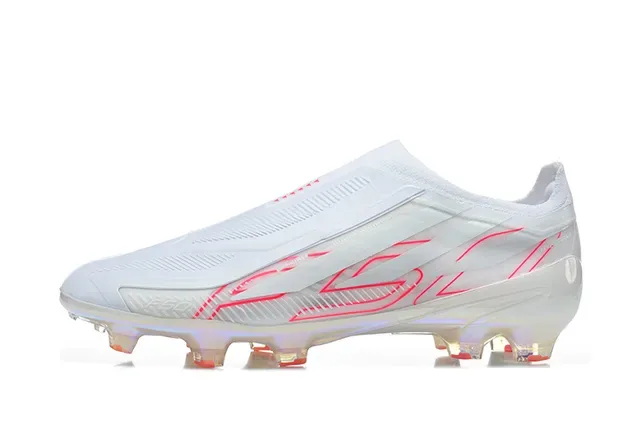 Adidas Blanc Rouge Translucide Iridescent Semelle Synthétique Supérieure Terrain Firme Chaussures de Football 6