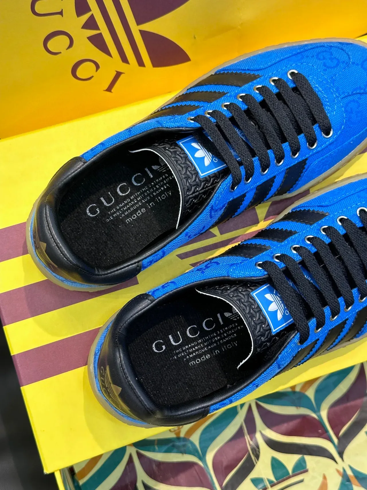 Adidas x Gucci Samba Blue and Black Lifestyle Sneakers 2