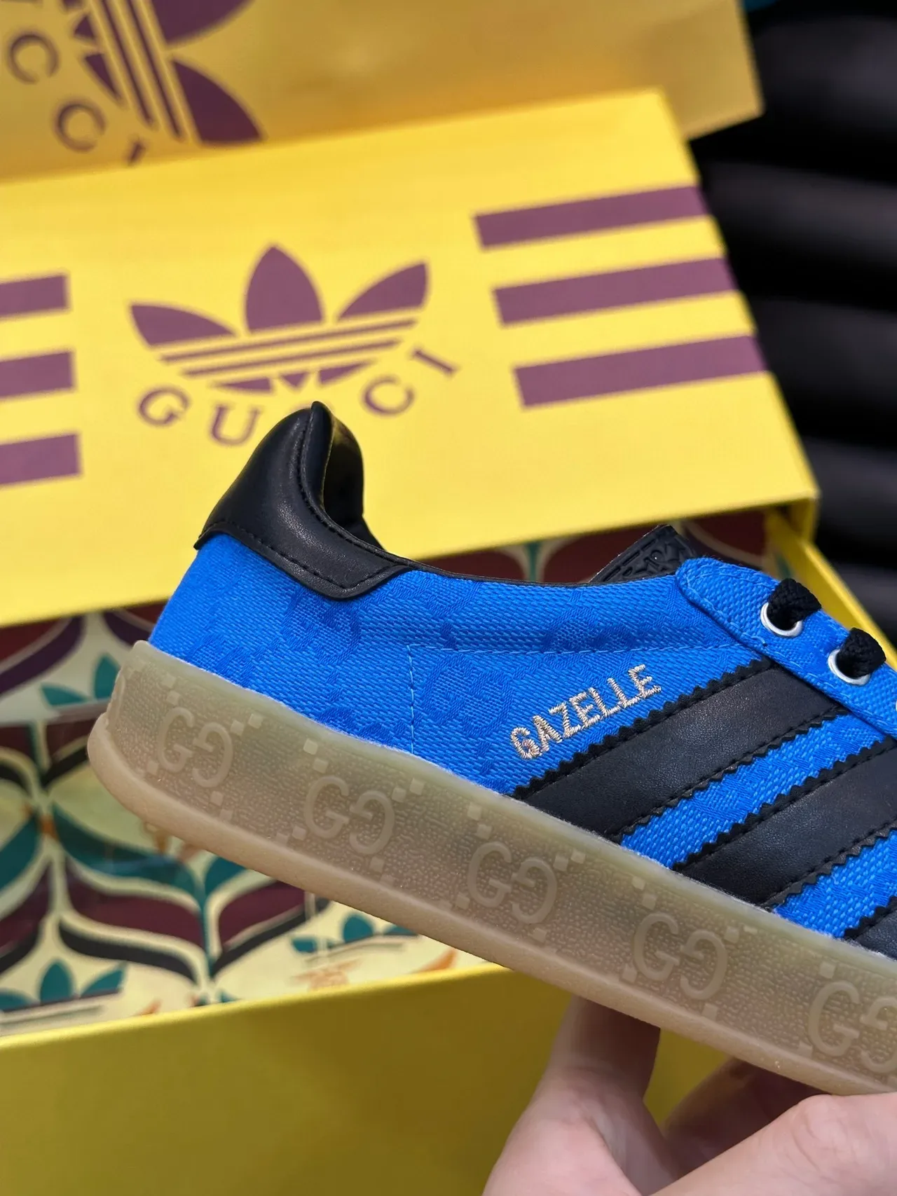 Adidas x Gucci Samba Blue and Black Lifestyle Sneakers 4
