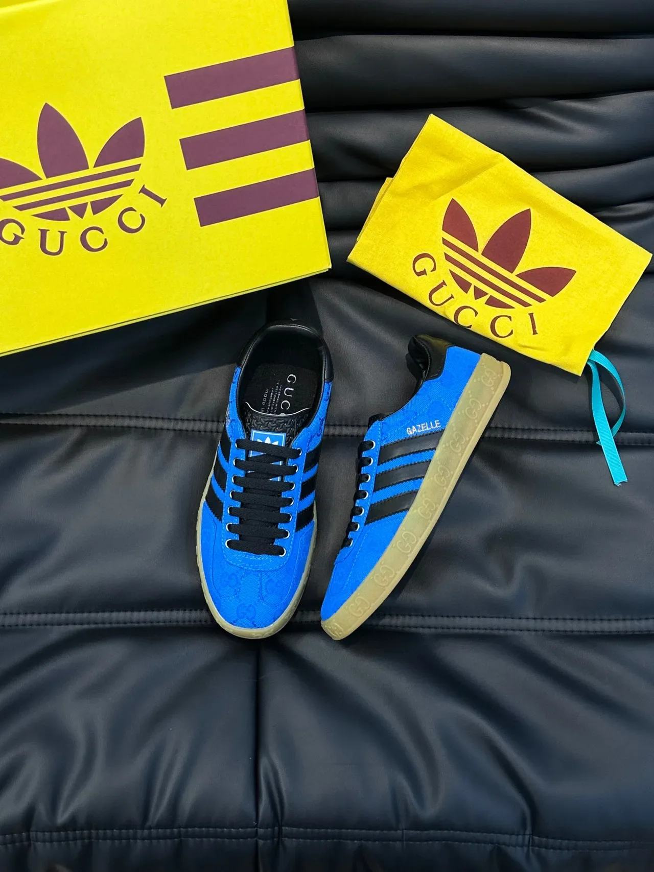 Adidas x Gucci Samba Blue and Black Lifestyle Sneakers 9