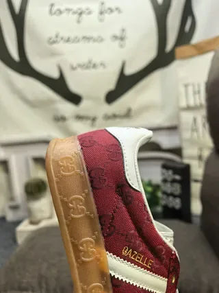 Adidas x Gucci Samba GG Monogram Red Lifestyle Sneakers 3