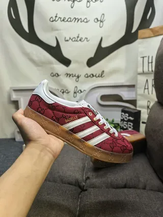 Adidas x Gucci Samba GG Monogram Red Lifestyle Sneakers 5