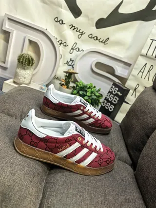 Adidas x Gucci Samba GG Monogram Red Lifestyle Sneakers 9