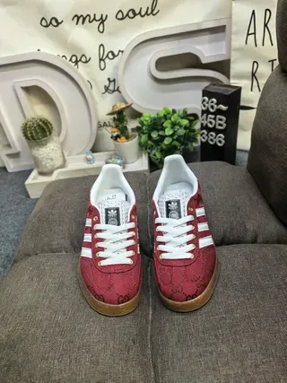 Adidas x Gucci Samba GG Monogram Red Lifestyle Sneakers 10