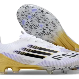 Adidas X White Gold Low-Cut Lace-Up Three-Stripe Side Panel Firm-Ground Soccer Shoes