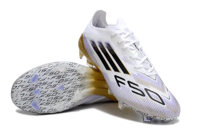 Adidas X White Gold Low-Cut Lace-Up Three-Stripe Side Panel Firm-Ground Soccer Shoes 4