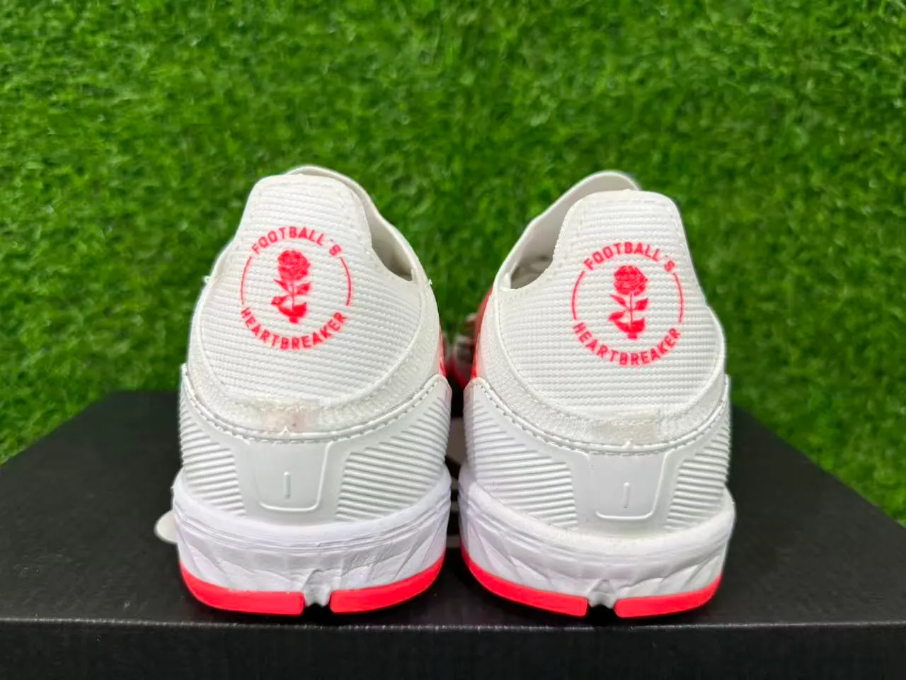 Adidas X Blancs Orange Sans Lacets Ajustement de Chaussette Empeigne Imprimé Rose Overlay Gazon Football 11