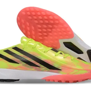 Adidas X Zapatos de fútbol con upper sintético amarillo rosa gradiente neón studs moldados para césped