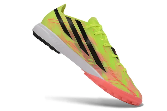 Adidas X Chaussures de football avec upper synthétique jaune rose dégradé néon studs moulés pour gazon 2