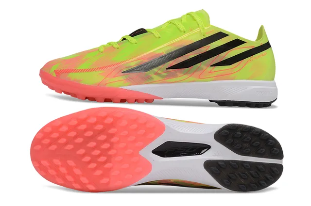 Adidas X Chaussures de football avec upper synthétique jaune rose dégradé néon studs moulés pour gazon 6
