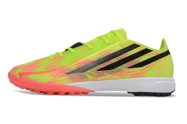 Adidas X Chaussures de football avec upper synthétique jaune rose dégradé néon studs moulés pour gazon 7