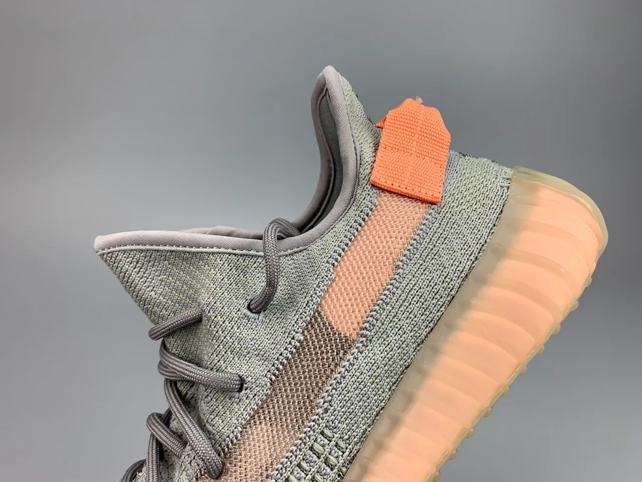 Adidas Yeezy Boost 350 V2 Sage Gray Orange Lifestyle Sneakers 5