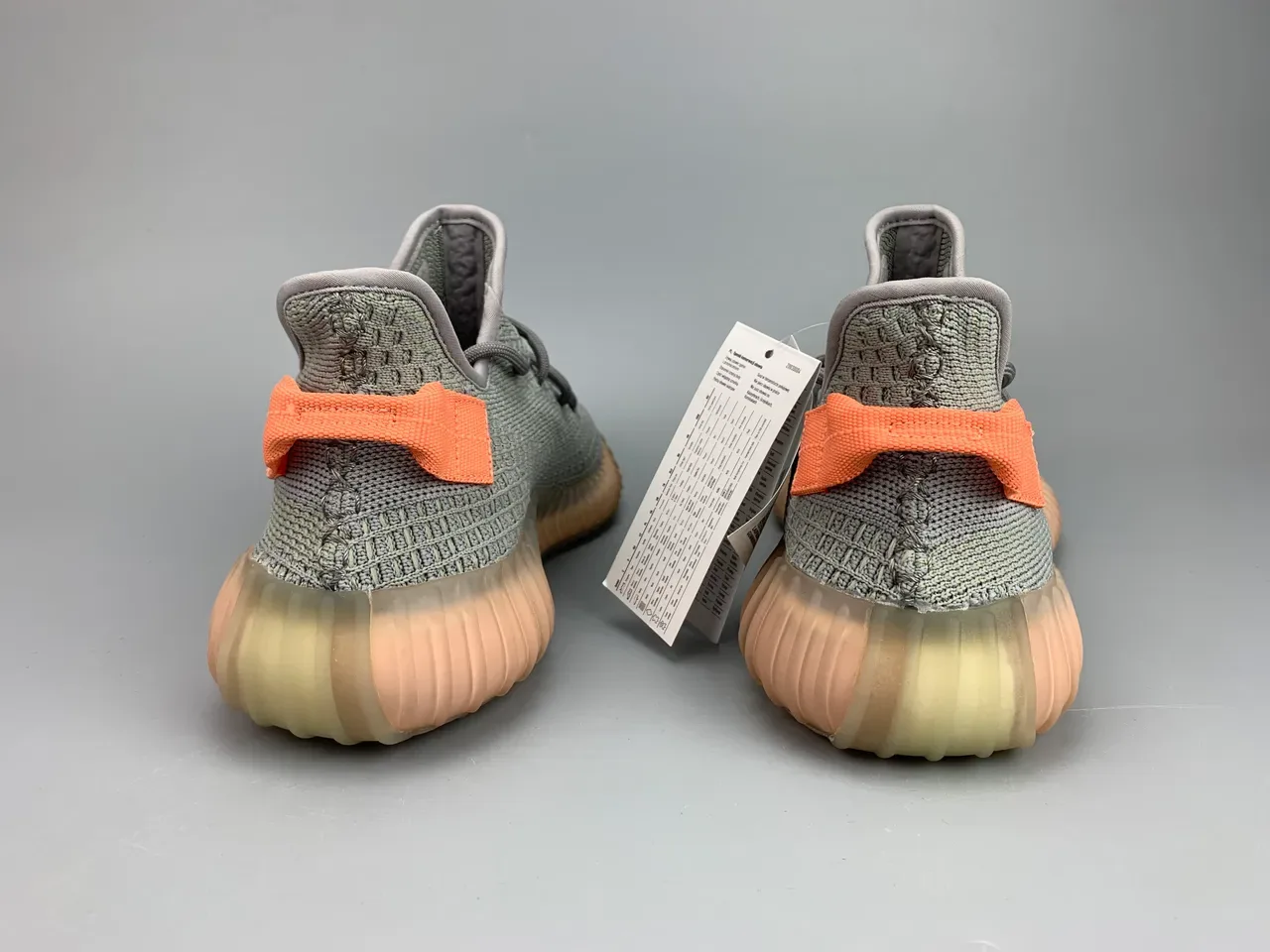 Adidas Yeezy Boost 350 V2 Sage Gray Orange Lifestyle Sneakers 7