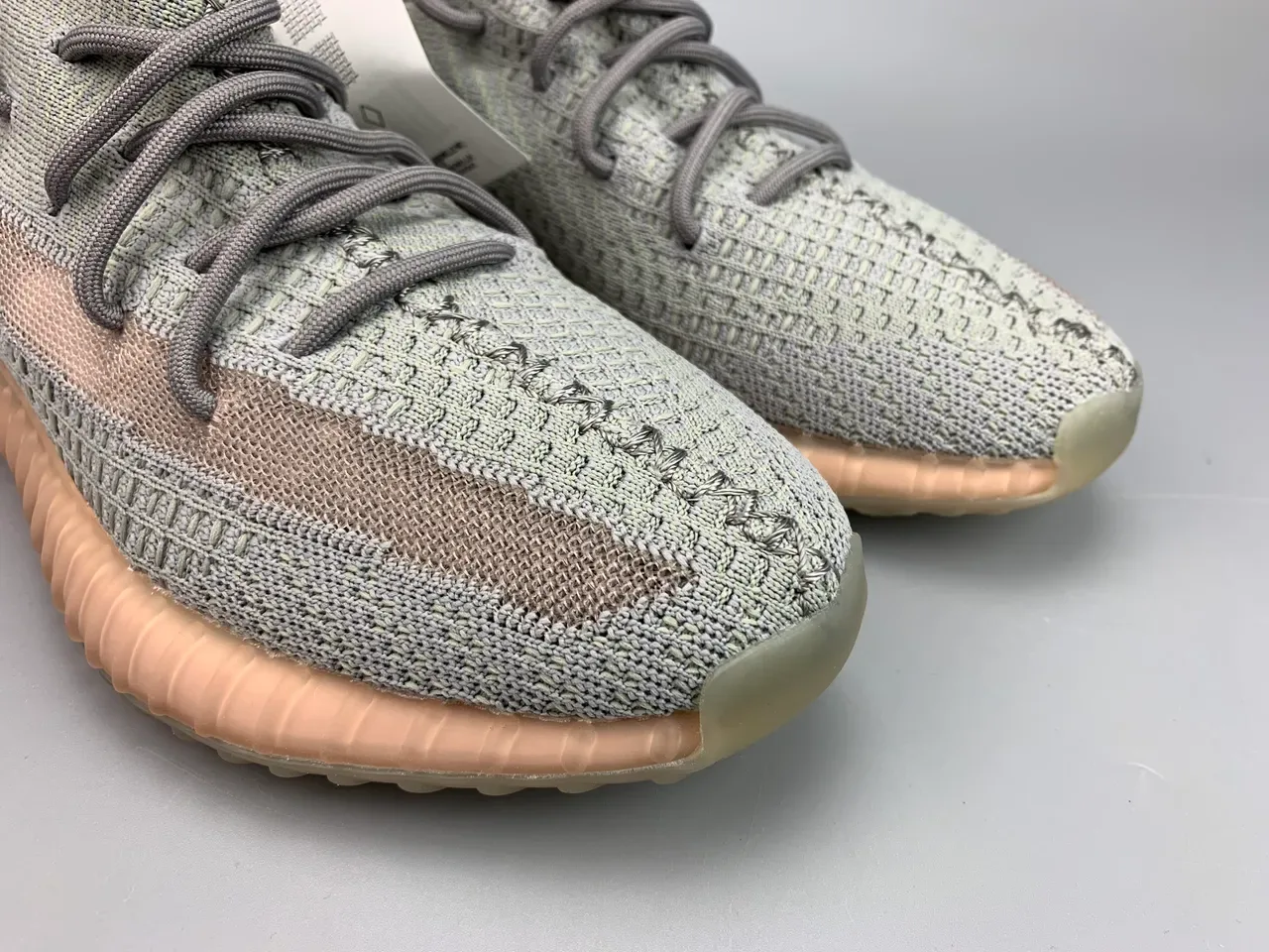 Adidas Yeezy Boost 350 V2 Sage Gray Orange Lifestyle Sneakers 9