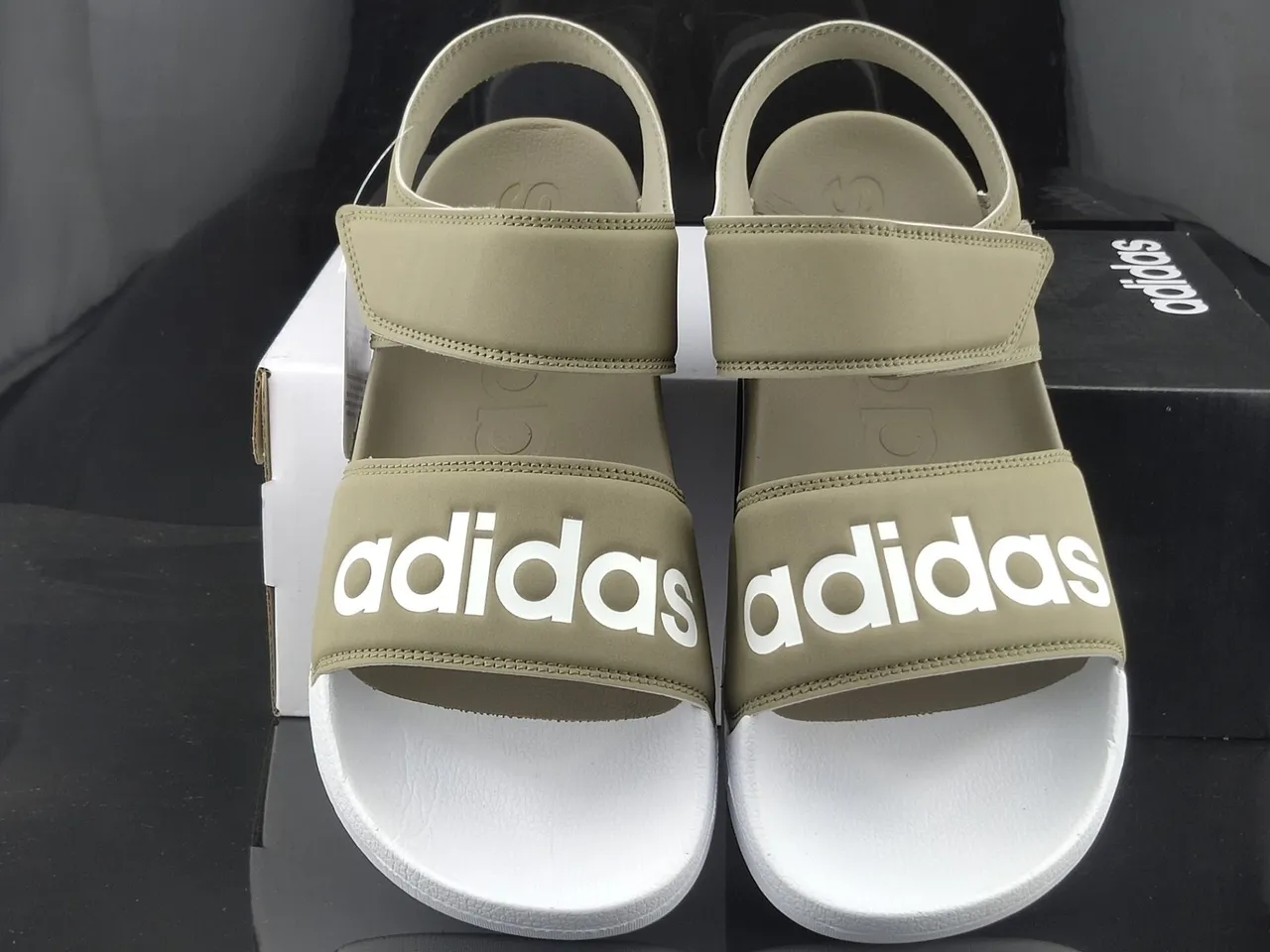 Adidas Yeezy Slide Sandales Décontractées Vert Militaire Blanc 3