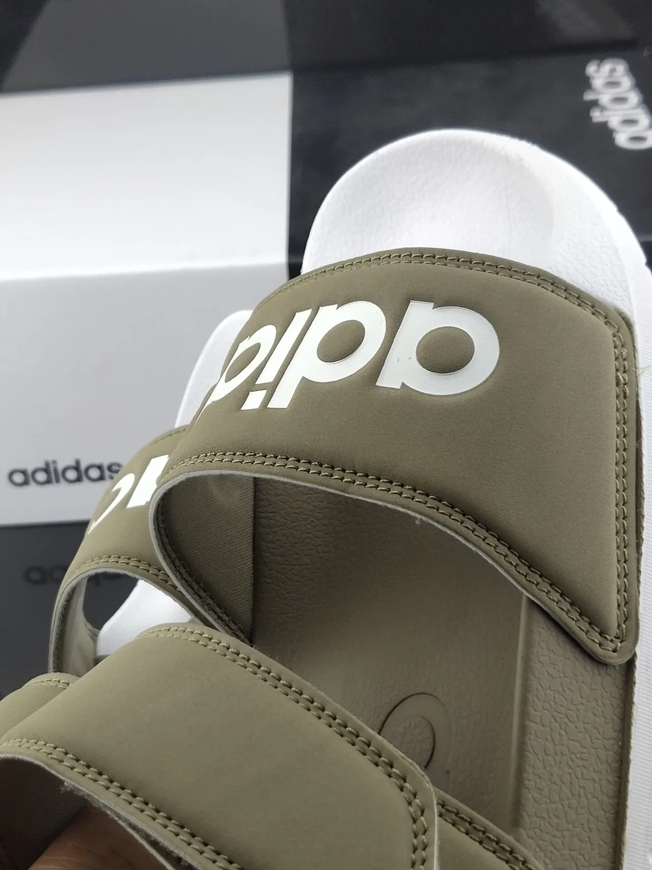 Adidas Yeezy Slide Sandales Décontractées Vert Militaire Blanc 4