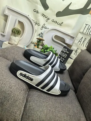 Adidas Yeezy Slide Black and White Slippers 9