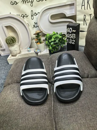 Adidas Yeezy Slide Black and White Slippers 10