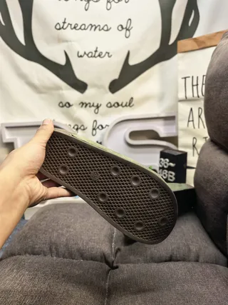 Adidas Yeezy Slide Olive Green Suede Slippers 4