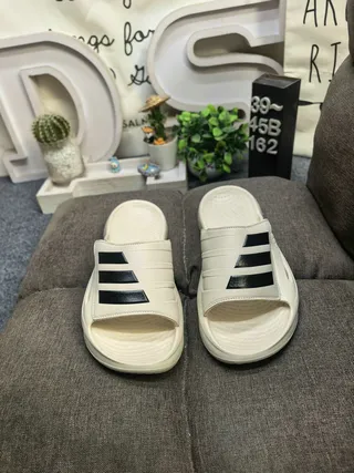 Adidas Yeezy Slide White Black Slippers 10