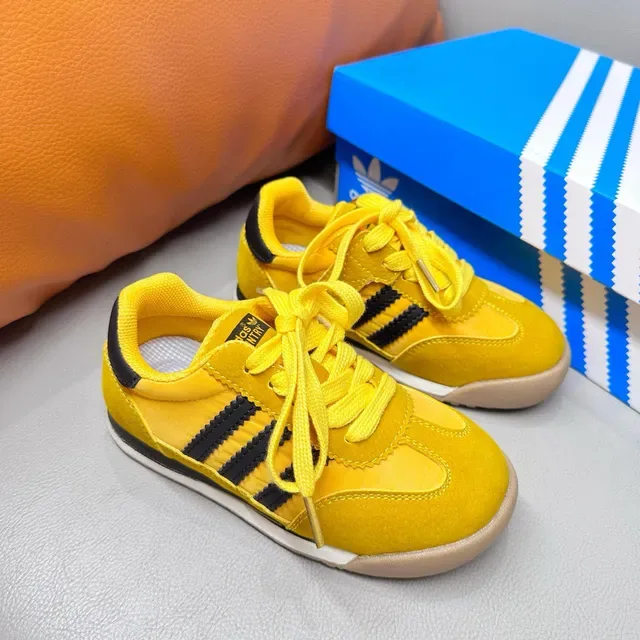 Adidas Yellow Black Retro Runner Suede Upper Lifestyle Sneakers 17