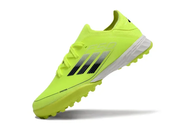 Adidas Yellow White Knit Upper Gradient Stripe Detailing Turf Soccer Shoes 2