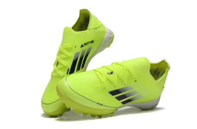 Adidas Yellow White Knit Upper Gradient Stripe Detailing Turf Soccer Shoes 3