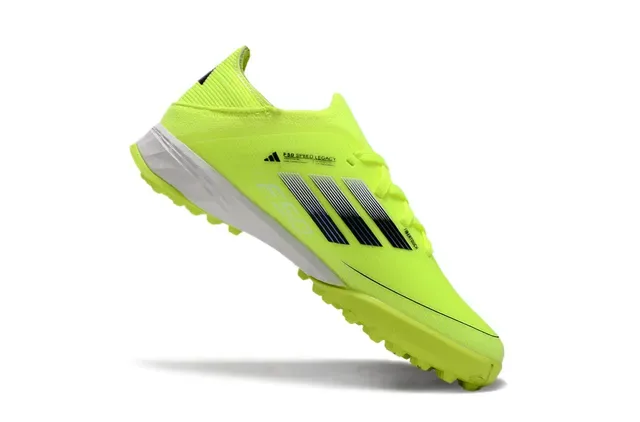 Adidas Yellow White Knit Upper Gradient Stripe Detailing Turf Soccer Shoes 6