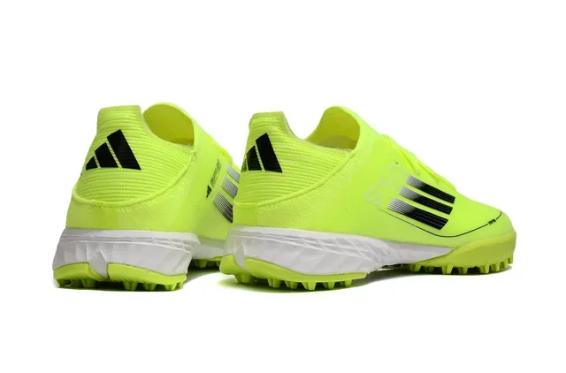 Adidas Yellow White Knit Upper Gradient Stripe Detailing Turf Soccer Shoes 8