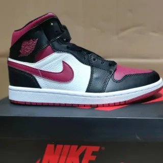Air Jordan 1 Black Pink High-Top Leather-Paneled Basketball Shoes