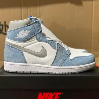 Air Jordan 1 High Distressed Zapatos de Baloncesto Azul Claro y Blanco