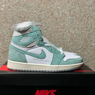Air Jordan 1 High OG Mint Green Suede and White Basketball Shoes
