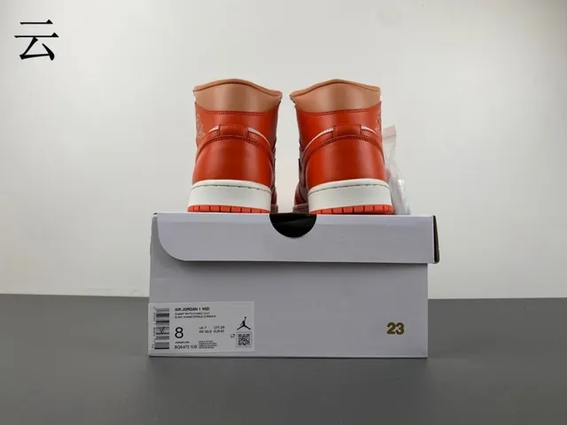 Chaussures de basketball Air Jordan 1 High orange et blanc 17