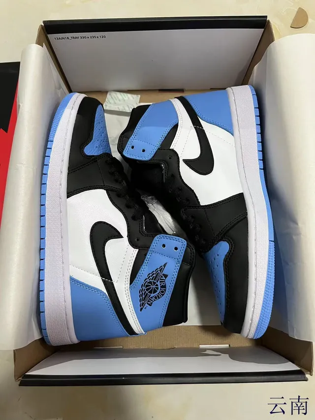 Air Jordan 1 High Top White Black University Blue Basketball Shoes 8